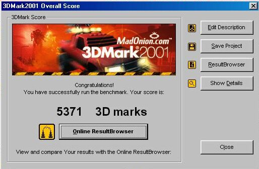 5371 3DMarks! Not bad!