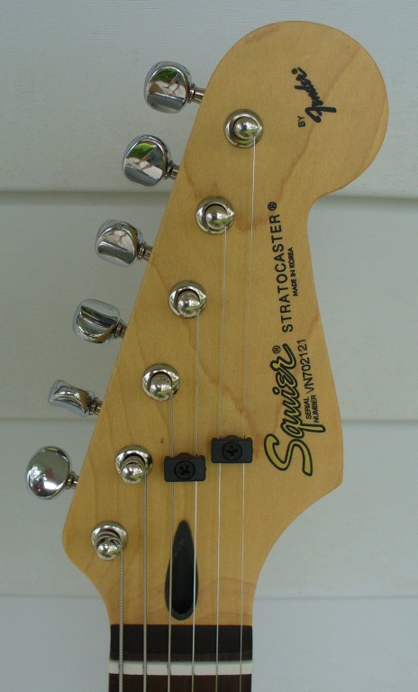 '97 MIK Squier Strat - headstock front view