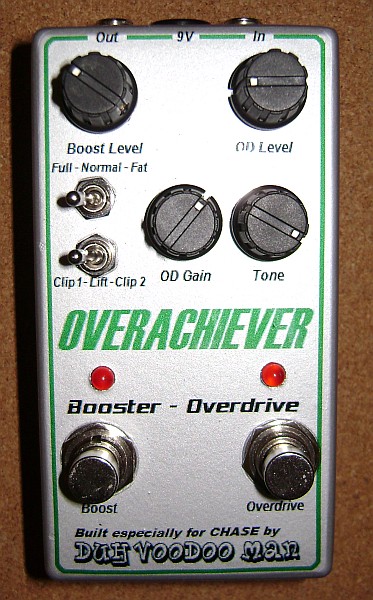 'Overachiever' combination overdrive-boost pedal - top