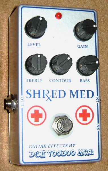 'Shred Med' distortion pedal - top